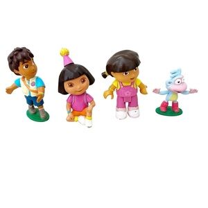4 Vintager Dora the Explorer & Diego Figures Nick Jr. Bundle & Save